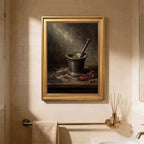 Gold Vintage Framed Still Life Mortar and Pestle Wall Art Print - Image 5