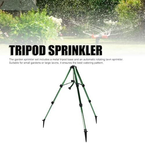 Luocute Heavy Duty Brass Nozzle Tripod Sprinkler, 360 Degree Large Area Coverage, Compatible with Most 3/4 Inch Garden Hoses, Adjustable Height 16-37in, Waters Up to 35ft - Image 2