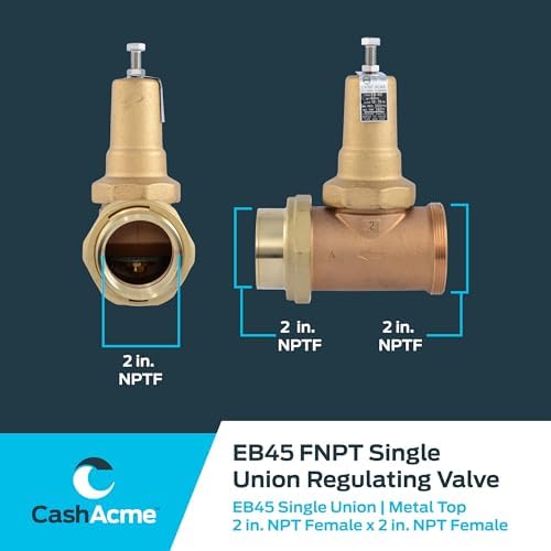 Cash Acme EB45 Pressure Regulating Valve, Double Union, 1 Inch NPT Female, Metal Top, 60 PSI, PVA20M-DUTH-60 - Image 5