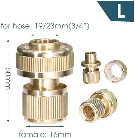 2 pcs Adjustable Brass Nozzle 1/2 3/4 Garden Hose Copper Adapter Quick Water Connector(Large) - Image 2