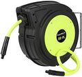 Flexzilla Retractable Enclosed Plastic Air Hose Reel, 3/8 in. x 50 ft., Heavy Duty, Lightweight, Hybrid, ZillaGreen - L8250FZ by Unknown