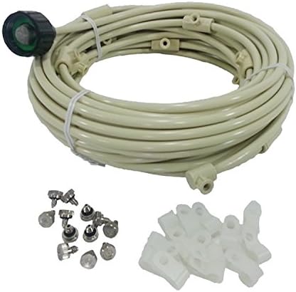 Pre- Assembled Misting System - Cools temperatures by up to 30 Degrees - Brass/Stainless Steel Misting Nozzles - for Patio, Pool and Play Areas (48 FT - 12 Nozzles) - Image 2