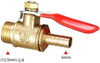 5/16 Fuel Shut Off Valve 6pcs Brass 6/8/10/12mm Red Lever Handle Ball Valve Hose Barb 1/4" 3/8" 1/2" BSP Male Thread Connector Pipe Fitting For Water Gas Fuel Drip Irrigation(6mm - 1I4 inch) - Image 2