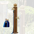 Outdoor Retro Post Faucet, Freestanding Garden Hose Holder Brass Double Outlet Garden Tap, Floor Mounted Water Tap Anti-Freezing Faucet Post for Garde by Unknown