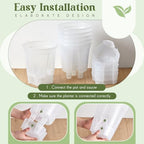 Wonderjune Self Watering Planter, 8.27'', Clear, 6 Pcs - Image 6