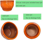 African Violet Pots Self Watering Orange 6 inch - Image 4