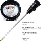 Soil PH Meter,Waterproof Soil PH Moisture Meter Tester,295mm Long Electrode Probe,Self Powered Meter No Battery Needed,for Indoor & Outdoor Plants, Garden, Lawn, Farm - Image 3