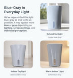 8 Pack 4" Self Watering Pots for Indoor Plants, Clear Inner Cup, Small Blue Grey Plastic Planters, Water Level Indicator, Drainage Holes,Extra 3ft Wick, Cutting,Seedling,Herb,African Violet - Image 2