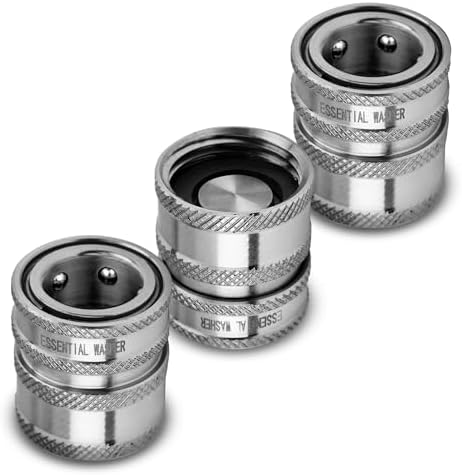 ESSENTIAL WASHER 3/4 Stainless Steel Garden Hose Check Valve Quick Connect Fitting | 3 Pack by EssentialWasher