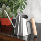 Long Spout Watering Can for Indoor Plants and Bonsai Gardening, 900ml Stainless Steel Pot with Wooden Handle, Seedling Watering Can for Home Balcony Plant Care - Image 7