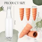 Baderke 6 Sets Plant Watering Stake Devices Include Terracotta Self Watering Spikes and 500 ml Plastic Wine Bottles for Vacation Indoor Outdoor Plant - Image 2