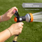 fireman hose nozzle 8 pattern, heavy duty fireman watering sprayer, 8 spray pattern garden nozzle, leakproof yard plant water nozzle, car wash fire style spray nozzle - Image 4