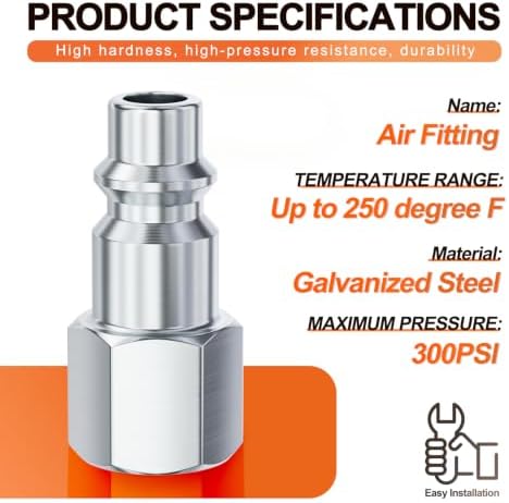 GASHER 20PCS 3/8" FNPTx3/8" Flow Industrial Air Tool Fitting - Image 2