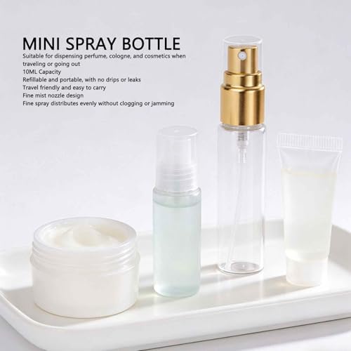 Gonetre Glass Perfume Spray Bottles 10ml Refillable Empty Travel Size - Image 3