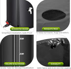 Rain Barrel, Portable Outdoor Water Storage Tank, Large Capacity Rain Water Collection Barrel with Filter Two Spigots and Overflow Kit, PVC Water Rain Catcher Barrel(Black,50 * 90cm) - Image 3