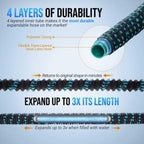 J&B XpandaHose 50ft Expandable Garden Hose- Heavy Duty Superior Strength 3750D - 4 -Layer Latex Core - Extra Strong Brass Connectors and Storage Bag (Black 50) - Image 7