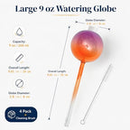 Plant Watering Globes, Gradient Color Glass 9 oz Self Watering Globes - Image 2