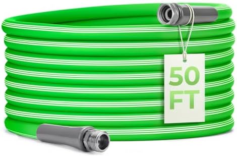 Delxo Garden Hose 50 FT, Flexible Rubber Hybrid Water Hose 5/8 Inch by Delxo
