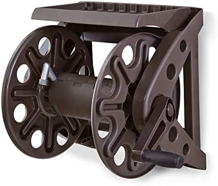 Liberty Basics 512 Wall Mounted Hose Reel with Shelf, Bronze by LibertyGardenProducts