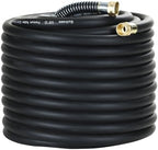 Guitrees 150FT 5/8 Heavy Duty Rubber Garden Hose - 300psi Working, 1000psi Burst - Hot/Cold Water - Five-Layered Braiding for Durability - Versatile for Gardening, Agriculture, Construction(Black) by Guitrees