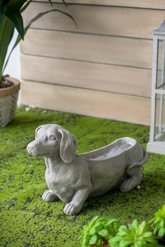 Dog Planter Garden Decor, 20 Inch, Gray - Image 7
