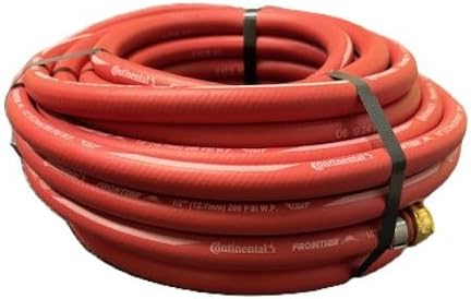 Continental 1/2" x 50' Red Contractor's Rubber Water Hose 200 PSI - Made in U.S.A. by Unknown