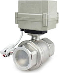 2 Way 1-1/2 inch DN40 110-220VAC 4 Wires Stainless Steel 304 NPT Electrical On/Off Motorized Ball Valve by HSH-Flo