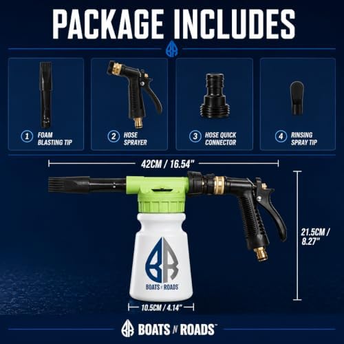 Foam Cannon for Garden Hose – Thick Foam Sprayer for RV, Boat, Truck & Car Wash – No Pressure Washer Needed – Adjustable Foam Ratio, Brass Quick-Connect - Image 2