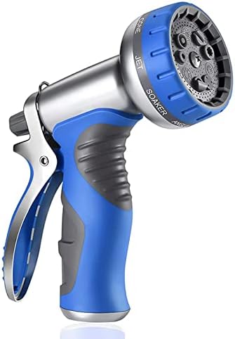 Marycan Garden Hose Nozzle Sprayer, Heavy Duty Metal Hose Nozzle with 9 Adjustable Patterns (Color : Blue) by Unknown
