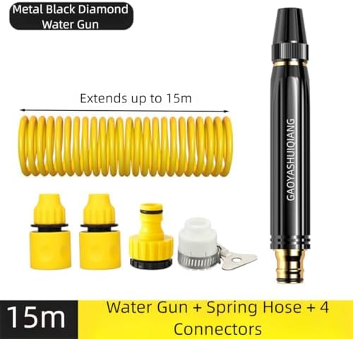 High Pressure Hose Nozzle Sprayer, Home High-Pressure Car Wash Water Gun with Booster Nozzle and Hose, Jet Nozzle Power Washer for Garden Hose for Plant Watering Lawn Car (C) - Image 2
