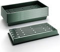 RooTrimmer 10 Pack 1020 Trays No Holes-Reusable Nursery Flats for 50/72 Cell Plug Tray, Heavy Duty Seed Starter Trays for Transplant, Seed Starting, Plant Propagation & Seed Germination (Dark Green) by RooTrimmer