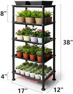 RooTrimmer 5-Tier Seed Starter Trays, Plant Stand, with Bottom-Watering Design– Reinforced Thickened Shelf for Small Pots, Balcony/Indoor Seed Starting & Greenhouse, Black - Image 2