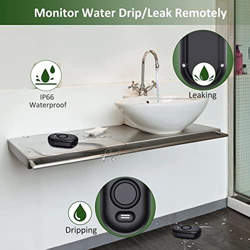 Water Leak Detector Sensor Alarm: Home Water Flooding Monitor Smart Sink Overflow Monitoring Adjustable Wet Moisture Alert Pipe Leakage Drip Detection Warning for Basement Floor (3 Sensor) - Image 2