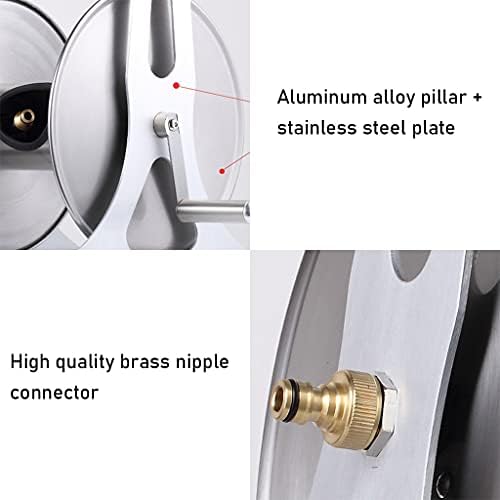 Portable Stainless Steel Wall Mount Hose Reel (Silver +DN15 15m yellow pipe) - Image 5