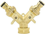 Plumbing Fittings Ball Valve Hose Connectors Brass Female 3/4" to 2-Way Tap 5/8" Nipple Water Splitter Male Y Garden Quick Connector Irrigation 1pcs (Color : Style(Style B) by Unknown