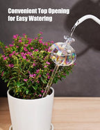 NiHome Cactus-Shaped Glass Plant Self-Watering Globes 6-Pack, Glass Waterer Stakes for Potted Plants, Automatic Mini Irrigation System, Adorable Gardening Tool (Iridescent, 3 Large + 3 Medium) - Image 4