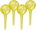 Relaxdays Set of 4 Glass Watering Globes, H x D: 15 x 6 cm, Watering Balls for Plants, Watering Aid Holiday, Yellow by Relaxdays