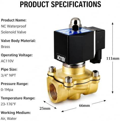 AC110V Brass Solenoid Float Valve, Automatic Water Level Control - Image 4