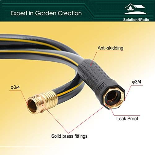 25 ft 5/8” Heavy Duty Garden Hose, Solution4Patio, Male to Female Fittings - Image 3