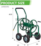 FDW Garden Hose Reel Cart, Water Hose Cart with 4 Wheels, Hold Up to 300 ft of 5/8’’ Hose，Heavy Duty Powder-Coated Steel Planting with Storage Basket, for Garden, Yard and Lawn - Image 7