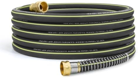 Flexible Rubber Garden Hose 45ft, 5/8" Hybrid Rubber Hose Heavy Duty by Wurzberge