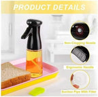 300ml Glass Oil Sprayer – Black and White Kitchen Oil Bottle, Garden Plant Watering Can(WHITE) - Image 4