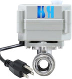 3/8 inch DN10 110-230VAC Normally Closed CF8/Stainless Steel 304 Manual Override Motorized Electrical Ball Valve With U.S. Plug - Image 3