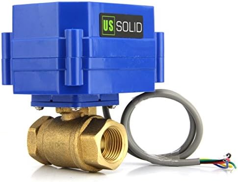 U.S. Solid 3/4 inch Motorized Ball Valve 9-24V DC Brass Electric Valve Normally Closed 5-Wire Standard Port with Visual Position Indicator IP65 - Image 6