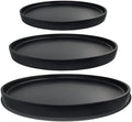 Ceramic Plant Saucer Pot Tray 6, 8, 10 Inch Black, Planter Saucers for Indoors Outdoor, Durable Sturdy Flower Drainage drip Water Tray for Glazed Pots Base by YUKFONA
