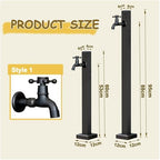 Freestanding Garden Hose Holder Faucet Post Stainless-Steel Water Tap, 60/80/95cm Tall Vertical Hydrant Dispenser - Bottom Or Side Inlet/Black Matte(Style 1,Height: 80cm/31.5in) - Image 2