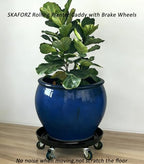 Rolling Planter Caddy(570lbs Capacity), Heavy Duty Metal Plant Stand with Brake Wheels Plant Dolly Mover Plant Pot Tray Saucer for Indoor Outdoor 20 Inches Black - Image 6