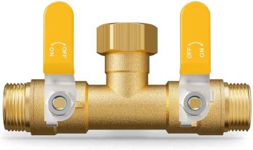 Hose Splitter 2 Way, Heavy Duty Brass Garden Hose Splitter by ZaakWang