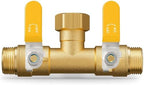 Hose Splitter 2 Way, Heavy Duty Brass Garden Hose Splitter by ZaakWang