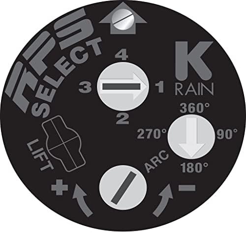 K Rain RPS Select 3/4" Gear Drive Rotor 5" Pop-Up | 25' - 46' Spray Distance, 4 Selectable Built-in Nozzles, 40° - 360° Arc Spray Pattern | Includes Adjustment Key (4 Pack) - Image 2